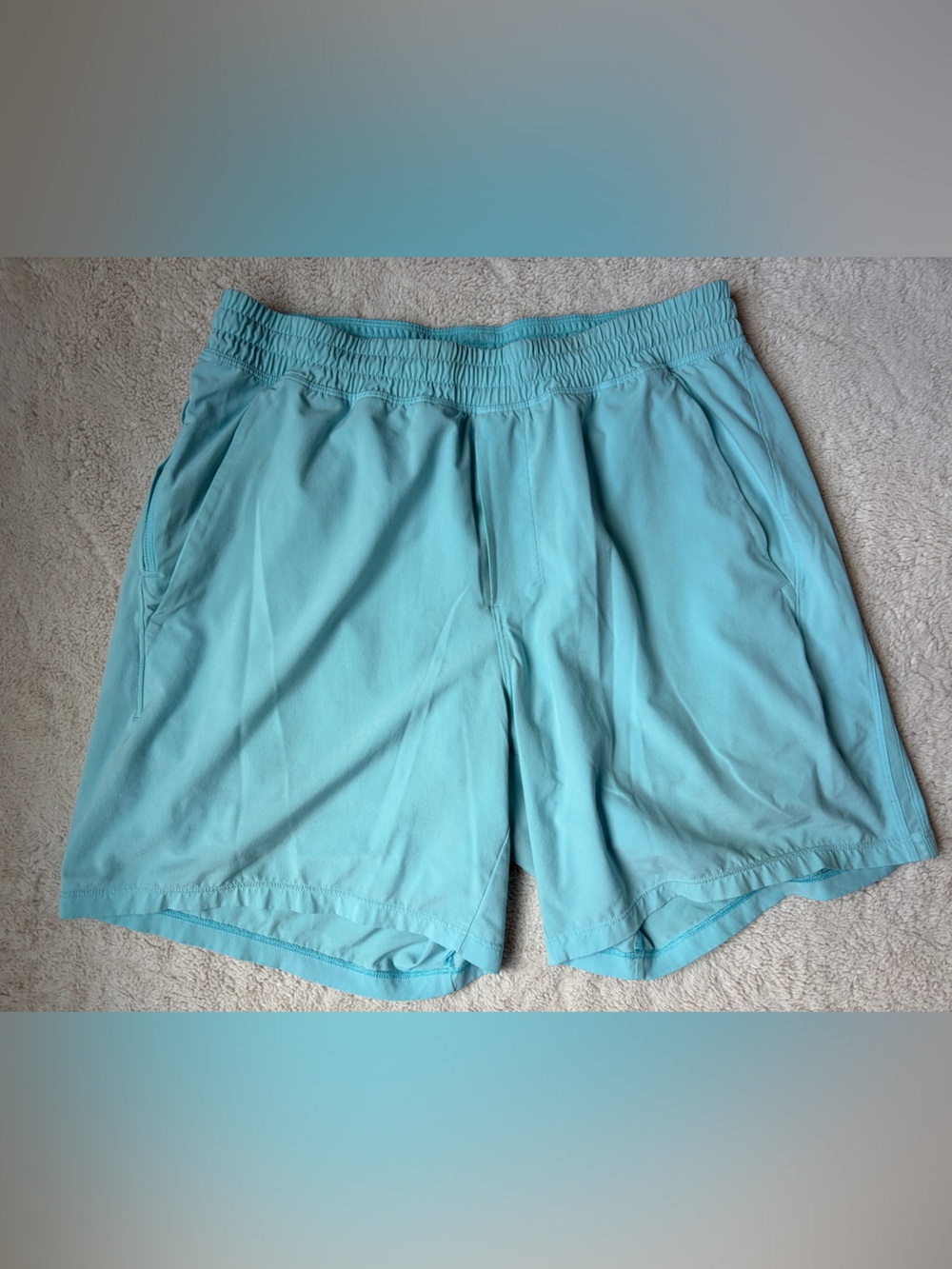 Lululemon Aqua Athletic Shorts With Built In Brief Men Size Large